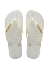 Women's Top Logo Metallic Flip Flops