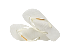 Women's Top Logo Metallic Flip Flops