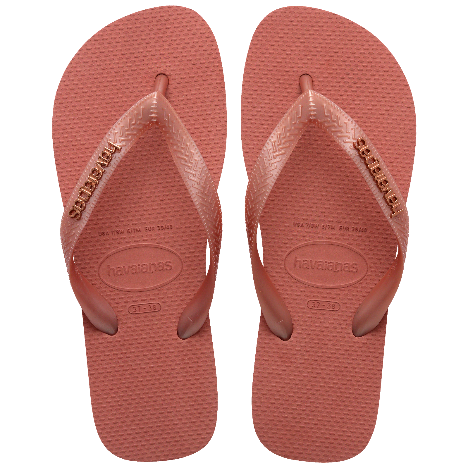 Women's Top Logo Metallic Flip Flops