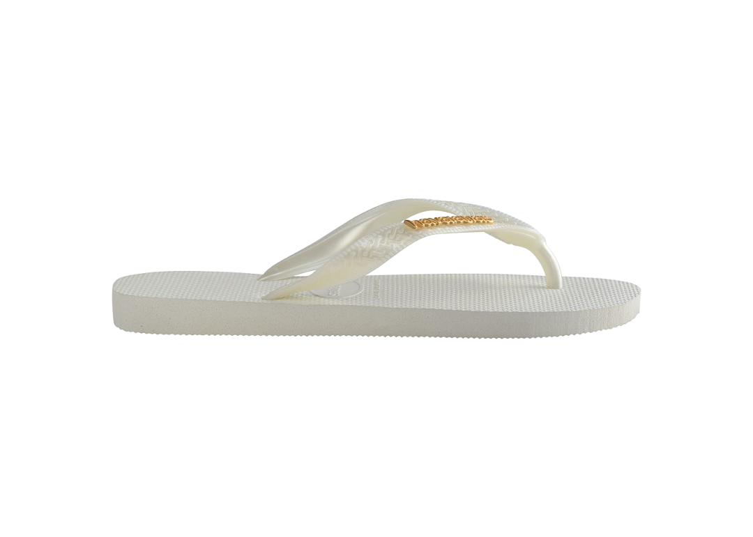 Women's Top Logo Metallic Flip Flops