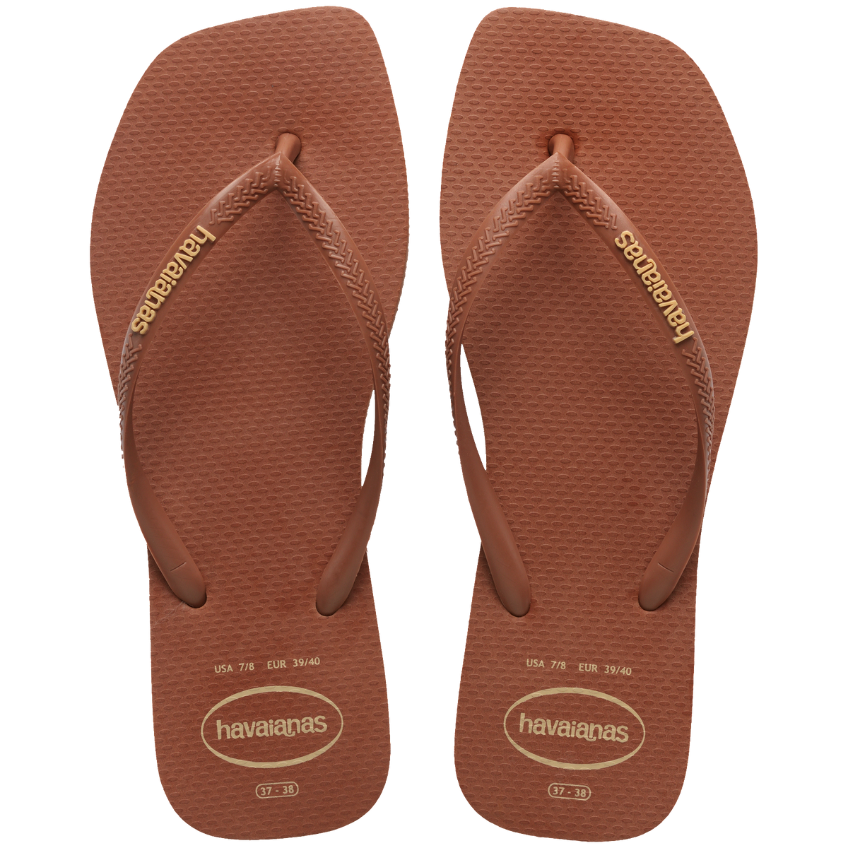Women's Slim Square Logo Pop Up Flip Flops
